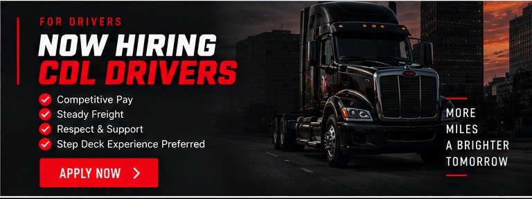 Black T-TOP Trucking semi for driver careers